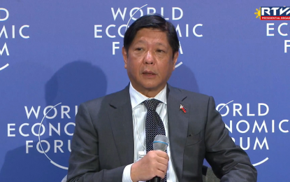 <p><strong>FOOD AND NUTRITION SECURITY.</strong> President Ferdinand R. Marcos Jr. on Wednesday (Jan. 18, 2023) cites several recommendations that will help nations attain nutrition security. During the Panel Session on Moving Towards Nutrition Security at WEF in Davos, Switzerland, Marcos said he was willing to work with WEF participants to come up with a "holistic and integrated plan covering both food security and nutrition security." <em>(Screenshot from Radio Television Malacañang)</em></p>