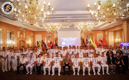 <p><strong>BOOSTING INTEROPERABILITY.</strong> Navy officers from ASEAN member countries pose for a group photo during the final planning conference for the holding of the 2nd ASEAN Multilateral Naval Exercise (AMNEX) at The Heritage Hotel in Pasay City on Tuesday (Jan. 17, 2023). The Philippine Navy will host the event aimed at promoting interoperability among the region's various naval forces. <em>(Photo courtesy of Philippine Navy)</em></p>