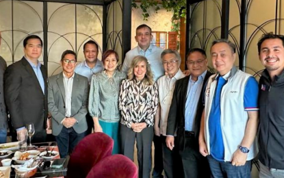<p><strong>SEAG PREPS.</strong> Officials of the Philippine Olympic Committee and the Philippine Sports Commission (PSC) meet for the first time this year at the Barsino of the Maison Mall at the Conrad Hotel in Pasay City on Jan.18, 2023. The officials discussed the SEA Games preparation. <em>(Contributed photo)</em></p>