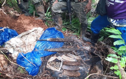 <p><strong>RECOVERED FIREARMS.</strong> The Army’s 75th Infantry Battalion has reported the recovery of two AK-47 rifles, magazines, and ammunition during an operation in Sitio Andap, Barangay Mahaba, Marihatag, Surigao del Sur on Jan. 18, 2023. The firearms recovery was made possible through revelations made by former communist New People’s Army rebels and the support of residents. <em>(Photo courtesy of 75IB)</em></p>