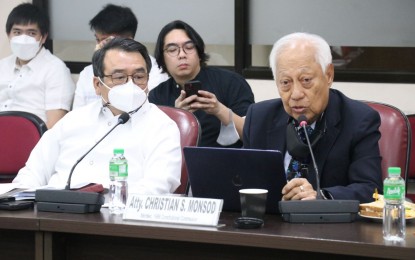 <p><strong>ANTI-DYNASTY LAW.</strong> Lawyer Christian Monsod, one of the Framers of the 1987 Constitution, urges Congress to prioritize the passage of an anti-dynasty law instead of any moves to amend the 1987 Constitution during the House hearing on measures proposing constitutional reform on Thursday (Jan. 26, 2022). Monsod said it is a "lame excuse" to blame the Constitution for the worsening effects of entrenched political dynasties when Congress has not passed an anti-dynasty law for 35 years.<em> (Photo courtesy of House Press and Public Affairs Bureau)</em></p>