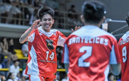 <p><strong>TURF OPEN.</strong> Kevin Montemayor (No. 14) is expected to lead Santa Rosa City when it battles Cignal in the Spikers' Turf Open Conference elimination round on Friday at the Paco Arena (Jan. 27, 2023). Signal will banner five-time MVP Mark Espejo against Santa Rosa. <em>(Photo courtesy by Philippine Volleyball League)</em></p>
