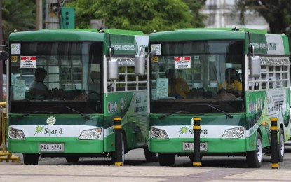 <p><strong>E-JEEPNEYS</strong>. Two of the 10 electricity-run jeepneys are presented to the Iloilo City government on Monday (Jan. 30, 2023). The e-jeepneys are on a test run for up to three months to determine the technical and commercial viability of the e-vehicles for public transport, said Engr. Rowen Gelonga, regional director of the Department of Science and Technology, on Tuesday (Jan. 31). <em>(Photo courtesy of Arnold Almacen/City Mayor’s Office)</em></p>