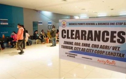 <div dir="auto"><strong>BUSINESS PERMITS</strong>. The Business One-Stop-Shop of Bacolod City located at the 4th floor of Ayala Malls Capitol Central. The facility will receive business permit applications until Feb. 15, 2023. <em>(Photo courtesy of Bacolod City PIO)</em></div>