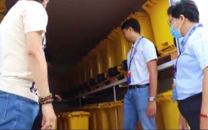 <p><strong>COVID-19 WASTE FACILITY. </strong> Personnel from the Department of Environment and Natural Resources – Soccsksargen and Kidapawan City government inspected Tuesday (Jan. 31, 2023) the newly mounted PHP6.5-M Covid-19 waste disposal facility in the city. The facility can handle 4.5 metric tons of Covid-19 waste materials. <em>(Photo courtesy of Kidapawan CIO)</em></p>