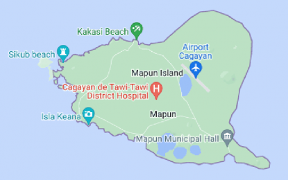 <p>Google map of Mapun island municipality, Tawi-Tawi province.</p>