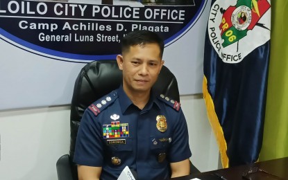 <p><strong>‘RESHUFFLE</strong>’. Col. Joeresty P. Coronica, officer-in-charge of the Iloilo City Police Office (ICPO), announces the relief of all six police station commanders and personnel of the City Drugs Enforcement Unit on Thursday (Feb. 2, 2023). He said the replacements underwent the vetting process.<em> (PNA photo by PGLena)</em></p>