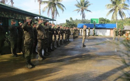 <p><strong>FIGHTING NPA.</strong> Soldiers of the Army's 43rd Infantry Battalion based in Lope de Vega, Northern Samar. Troopers from this unit clashed with rebels in Calbayog City on Wednesday (Feb. 1, 2023) and recovered high-powered firearms and explosive components. <em>(Photo courtesy of the Philippine Army)</em></p>
<p> </p>
