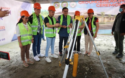 <p><strong>SUPER HEALTH CENTER</strong>. Senator Christopher Go (3rd from left), along with Department of Health-Davao Region and provincial officials, leads the embedding of the time capsule for the construction of the third Davao de Oro super health center in Barangay Maparat, Compostela town on Saturday (Feb. 4, 2023). The center will have an outpatient department, laboratory, X-ray, ultrasound, birthing services, pharmacy, and emergency services, among others. <em>(PNA photo by Robinson Niñal Jr.)</em></p>