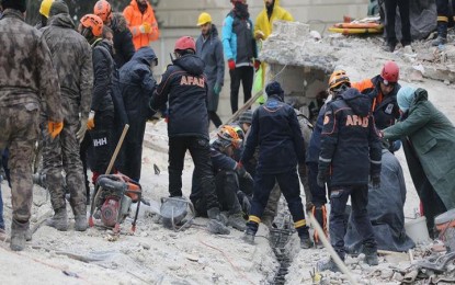 <p><strong>DEATH TOLL RISES </strong>Turkish Vice President Fuat Oktay says  Wednesday (Feb. 8, 2023) the death toll from earthquakes continues to rise.  <em>(Anadolu)</em></p>