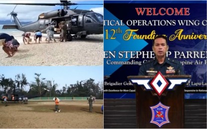 <p><strong>12TH ANNIVERSARY</strong>. Tactical Operations Wing Central (TOWCEN) chief Brig. Gen. Ramil Oloroso delivers a message during the unit's 12th anniversary virtual celebration on Wednesday (Feb. 8, 2023). In his message, Oloroso vowed to sustain its role of ensuring peace and development in the Visayas through integrated air operations, especially in providing rapid damage assessment and humanitarian relief efforts in calamity-hit localities. <em>(Screengrab from TOWCEN video)</em></p>