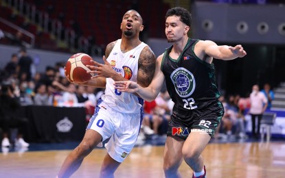 <p>TNT import Jalen Hudson (left): 36 points, 6 rebounds, 2 assists <em>(Courtesy of PBA Images)</em></p>