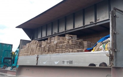 <p><strong>BURNED EGGS</strong>. The truckload of undocumented table eggs from Bantayan Island, Cebu confiscated and burned by quarantine personnel upon arrival at Bredco port in Bacolod City on Jan. 5, 2023. The shipment of 240,000 pieces of eggs worth PHP1.4 million lacked a permit and other pertinent documents, according to the city government.<em> (Courtesy of Bureau of Animal Industry-Veterinary Quarantine Station 6)</em></p>