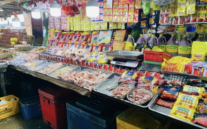 <p><strong>PRICE MONITORING</strong>. Meat and other products inside the Tacloban public market. Eastern Visayas region recorded a 6.9 percent inflation rate in January 2023, lower than the 7.8 percent recorded in December 2022, the Philippine Statistics Authority reported on Tuesday (Feb. 14, 2023). <em>(Photo courtesy of JB Suede Adventure)</em></p>