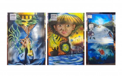 <p><strong>'ART BY THE RIVER.'</strong> The paintings of young artists in Bago City, Negros Occidental province, depict Bago River as the "lifeblood" of the province. The Bago River Watershed spans four cities and four municipalities of Murcia, Don Salvador Benedicto, Calatrava and Pulupandan, and empties into the Guimaras Strait.<em> (Photos courtesy of Bago City PIO)</em></p>