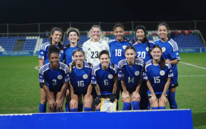 <p>The Philippine women's football team<em> (Photo courtesy of the Philippine Football Federation)</em></p>