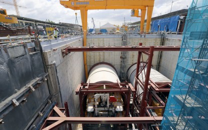 <p><strong>METRO MANILA SUBWAY.</strong> The tunnel boring machine at the ongoing construction of the Metro Manila Subway in Barangay Ugong, Valenzuela City on Feb. 16, 2023. Transportation Secretary Jaime Bautista on Friday (Nov. 3, 2023) assured Japanese Prime Minister Fumio Kishida that several Japanese-funded big-ticket transportation projects are “on track.” <em>(PNA photo by Joey O. Razon)</em></p>