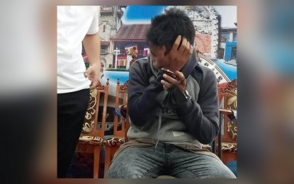 <p><strong>NABBED.</strong> Authorities arrest suspected Abu Sayyaf Group bomber Omar Mabanza, 27, during an operation in Sitio Sapa Dulian, Barangay Calabasa, Zamboanga City on Friday (Feb. 17, 2023). Police intelligence reports indicated that Mabanza and his cohorts were on a bombing mission in the city. <em>(Photo courtesy of Jerry Amaga)</em></p>