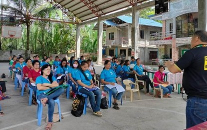 <p><strong>ORIENTATION</strong>. Antique Provincial Population Officer Primo Ogatis orients Barangay Service Point Officers in the Municipality of Laua-an, Antique for the modified master listing of households and social services survey on Jan. 19, 2023. Ogatis said on Friday (Feb. 17) they have modified the household and social services survey form this year to include disaster-prone areas and social services that the households have availed of. <em>(Photo courtesy of Antique Provincial Population Office)</em></p>