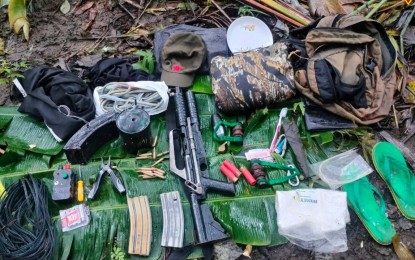 <p><strong>RECOVERIES</strong>. Government troops recover assorted firearms, ammunitions and subversive documents following a firefight with the Communist Party of the Philippines-New People’s Army rebels in Barangay Duran in Dumalag, Capiz on Friday (Feb. 17, 2023). The Philippine Army cited the vigilance of residents in providing them with information about the presence of the armed group. <em>(Photo courtesy of 3rd Division Public Affairs Office)</em></p>