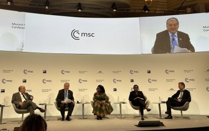 <p><strong>SECURITY CONFERENCE</strong>. Foreign Affairs Secretary Enrique Manalo (2nd from left) during a panel discussion at the 2023 Munich Security Conference on Saturday (Feb. 18, 2023). Also in photo are (from left) Brazil Foreign Minister Mauro Luiz Lecker Vieira, Colombia Vice President Francia Marquez, Namibia Prime Minister Saara Kuugongelwa-Amadhila and Munich Security Conference chief Christoph Heusgen. <em>(Courtesy of DFA Sec. Enrique Manalo)</em></p>