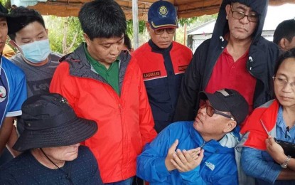 <p><strong>SEARCH OPERATIONS.</strong> The rescue team led by Camalig, Albay Mayor Carlos Irwin Baldo (standing, 2nd from left), continues the search for the missing Cessna 340 plane on Sunday (Feb. 19, 2023). A total of 218 personnel, 34 vehicles, 11 drones and four K9 dogs are deployed to the villages of Anoling and Quirangay to look for the plane that lost contact soon after its takeoff from the Bicol International Airport on Saturday (Feb. 18), carrying two pilots and two Australian consultants of the Energy Development Corporation.<em> (From Mayor Baldo's Facebook page)</em></p>