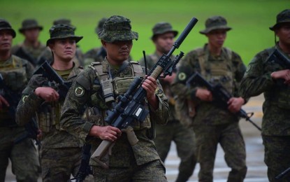<p><strong>MORE TROOPS</strong>. Some troopers of the 4th Scout Ranger Battalion during the arrival in Samar. The deployment of Scout Rangers in Samar from Davao is a big boost to the campaign against the New People’s Army in Northern Samar province, the Philippine Army said Monday (Feb. 20, 2023). <em>(Photo courtesy of Philippine Army)</em></p>