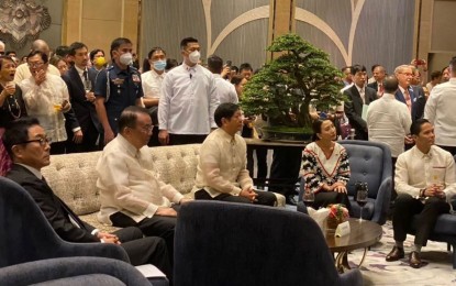 <p><strong>BIRTHDAY GREETINGS.</strong> President Ferdinand R. Marcos Jr. attends the National Day Reception celebrating the 63rd birthday of Japanese Emperor Naruhito at the Japanese Embassy in Manila. Marcos recognized the strong ties between the Philippines and Japan, which he described as a “friend, neighbor, and strategic partner.” <em>(Photo courtesy of Bongbong Marcos Facebook page)</em></p>