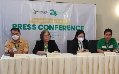 <p><strong>SERVICES</strong>. Officials of the Philippine Health Insurance Corporation (PhilHealth) in Western Visayas share their services available to their members in a press conference on Monday (Feb. 27, 2023). PhilHealth acting Regional Vice President Janet A. Monteverde said the province of Guimaras was identified as among the four pilot areas or sandbox sites in the country for the implementation of the Konsultasyong Sulit at Tama (KonSulTa) program for the primary care provider network targeting more or less 185,000 members. <em>(PNA photo by PGLena)</em></p>