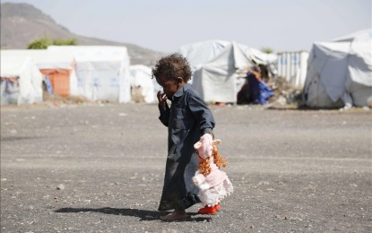 <p>Displaced civilians in Yemen</p>