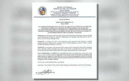 Angeles City suspends face-to-face classes on March 6-10