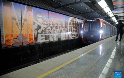 <p><strong>LONGEST SUBWAY LINE</strong>. A train arrives at a station of the Big Circle Line in Moscow, Russia, on March 1, 2023. Moscow on Wednesday opened the 70-km Big Circle Line (BCL), the longest subway line in the world. <em>(Photo by Alexander Zemlianichenko Jr/Xinhua)</em></p>