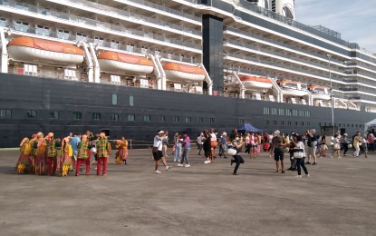 <p><strong>CRUISE TOURISM</strong>. Passengers of the Westerdam cruise ship disembark at the Puerto Princesa Seaport to visit different tourist destinations in the city on Thursday (March 2, 2023). Westerdam is the second cruise ship to visit Puerto Princesa after the Covid-19 pandemic.<em> (PNA photo by Gerald Ticke)</em></p>