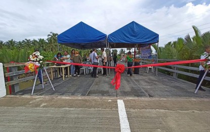 <p><strong>NEW BRIDGE</strong>. Newly completed universal bridge in Barangay Matabao, Buenavista, Agusan del Norte. A total of 890 residents would benefit from the 28.8-lineal Buenavista-Matabao universal bridge worth PHP20 million. <em>(Courtesy of DAR)</em></p>