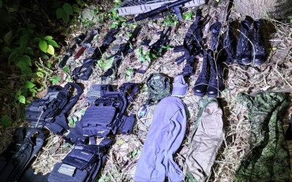 <p><strong>FIREARMS SEIZED</strong>. Police and military operatives recover a cache of firearms and explosives in Barangay Cansumalig, Bayawan City, Negros Oriental early Sunday morning (March 5, 2023). The firearms allegedly belonged to the suspects in the killing of Governor Roel Degamo and eight others the day before. <em>(Courtesy of 11th IB, Philippine Army)</em></p>