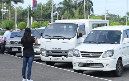 <p><strong>RIDE-HAILING SERVICE</strong>. Some of the service vehicles of the Bacolod city government pooled for the operation of the ride-hailing system for its own offices starting Monday (March 6, 2023). Called the MABB (Mayor Albee B. Benitez) Cab, the service can be accessed exclusively by the employees through a smartphone application. <em>(Photo courtesy of Bacolod City PIO)</em></p>