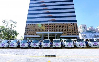 <p><strong>FREE RIDES.</strong> Vehicles are on standby at the compound of the new Metropolitan Manila Development Authority building in Pasig City on Saturday (March 4, 2023), in preparation for the transport strike. The Inter-Agency Task Force Monitoring Team is set to dispatch 14 buses on five different routes during Tuesday's rush hour to ensure sufficient public transport during the second day of the transport strike. <em>(PNA photo by Joey O. Razon)</em></p>