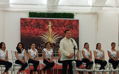 <p><strong>PANDAN FESTIVAL 2023</strong>. Mayor Karl Christian Vega of Mapandan town in Pangasinan province talks about the Mutya ng Mapandan as part of this year's Pandan Festival, during a press presentation on Monday (March 6, 2023). Vega said they are urging locals to grow pandan (screwpine) as the demand for the leaves as raw material continues to increase. <em>(Photo by Hilda Austria)</em></p>