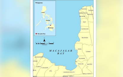 <p>Map of Macajalar Bay.</p>