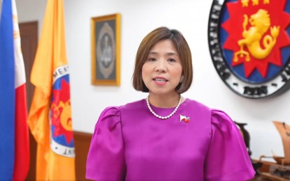 <p><strong>UPLIFTING WOMEN</strong>. Department of Budget and Management (DBM) Secretary Amenah Pangandaman greets women across the country a happy National Women’s Month in a video uploaded at the DBM official Facebook page on Wednesday (March 8, 2023). She renewed commitment to uplifting women, especially Filipino women everywhere. <em>(Screengrab from DBM Facebook page)</em></p>