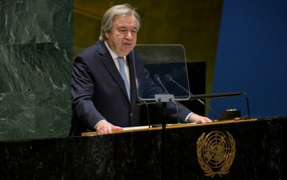 <p>UN Secretary-General Antonio Guterres addresses the opening of the 67th session of the UN Commission on the Status of Women at the UN headquarters in New York, on March 6, 2023. <em>(Manuel Elías/UN Photo/Handout via Xinhua)</em></p>
