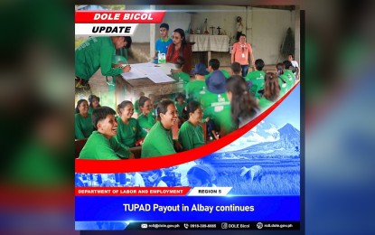 <p><strong>EMERGENCY EMPLOYMENT.</strong> The Department of Labor and Employment in Bicol (DOLE-5) grants PHP2.4 million in wages to 455 worker-beneficiaries of the TUPAD program in Albay province in the first week of March. Agency spokesperson Johana Vi Gasga said Thursday (March 9, 2023) the beneficiaries from the towns of Camalig and Malinao and Legazpi City received PHP3,650 each for 10 days of work in their respective communities. <em>(Infographic courtesy of DOLE-Bicol)</em></p>