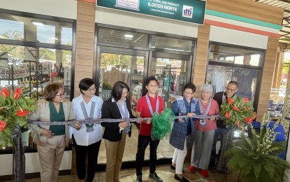 <p><strong>OTOP HUB REOPENS</strong>. Ilocos Norte 1st District Representative Ferdinand Alexander Marcos, along with officials of the Department of Trade and Industry, Civil Aviation Authority of the Philippines, provincial government of Ilocos Norte, and Mariano Marcos State University, lead the relaunching ceremony of the OTOP Hub at the Laoag International Airport on March 9, 2023. Shut down during the pandemic, the OTOP hub was among the top sellers of<em> “pasalubong”</em>(take-away products) in the region with an average sales of PHP300,000 per month. <em>(PNA photo by Leilanie Adriano)</em></p>