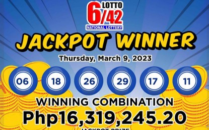 Ticket sold in Cebu wins P16-M lotto jackpot