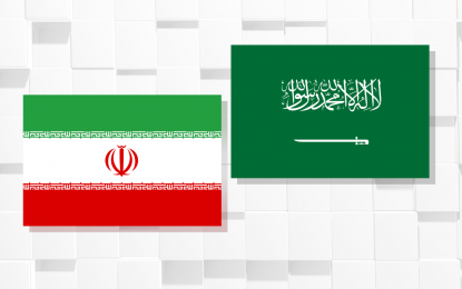 <p>Iran and Saudi Arabia flags. <em>(PNA image)</em></p>