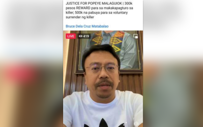 <p><strong>REWARD UP.</strong> Cotabato City Mayor Mohammad Bruce Matabalao announced via his Facebook page on Monday (March 13, 2023)  the reward money for the speedy resolution of the murder of his office staff member, Faizal Malagiok. The victim was gunned down on March 9, in neighboring Datu Odin Sinsuat town, Maguindanao del Norte province. <em>(Photo grabbed from Mayor Matabalao’s Facebook Page)</em></p>