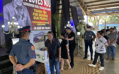 <p><strong>FINAL LOOK.</strong> Public viewing for the remains of slain Negros Oriental Governor Roel Degamo starts at his hometown in Siaton town on Monday (March 13, 2023). Degamo's body was first taken to his residence in Dumaguete City, then to the provincial capitol. <em>(Courtesy of Gov. Degamo Facebook)</em></p>