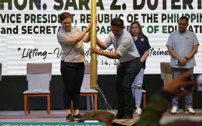 <p><strong>TOURISM RECOVERY</strong>. Vice President Sara Duterte joins the 116th founding anniversary and Tourism Recovery Jumpstart of Kabankalan City on Tuesday (March 14, 2023). She said the town's focus on livelihood and peace programs can help it boost its tourism recovery. <em>(Photo courtesy of the Office of the Vice President) </em></p>