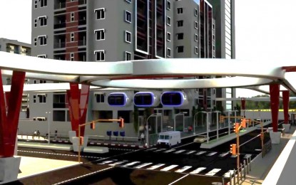 <p><strong>PODCARS</strong>. A video grab shows an artist rendition of podcars travelling in guideways. The Mandaue City Government and private firm, Futran Philippines, Inc., has entered into a memorandum of understanding for the conduct of a feasibility study on green transportation using podcars. <em>(Screenshot from Mandaue City PIO video)</em></p>