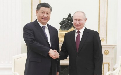 <p>Chinese President Xi Jinping and Russian counterpart Vladimir Putin</p>